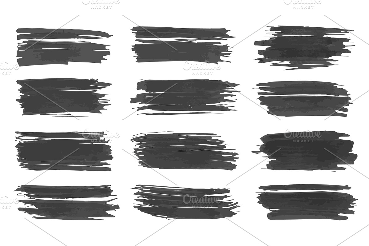 Paint brush. Black ink grunge brush, an Illustration by the8monkey