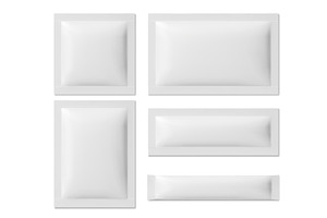 Blank sachet mockups set isolated on, an Object Illustration by art PVP - market
