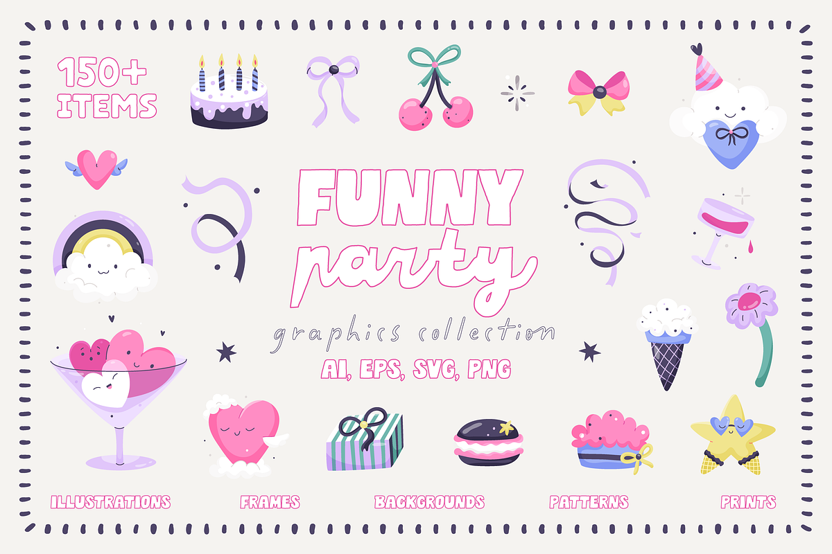 Funny Party Graphics Collection, an Object Graphic by Animoon (Photo 1 of 17)