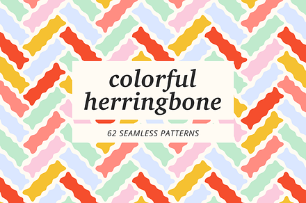 Colorful Herringbone Patterns, a Pattern Graphic by KT Designs