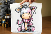 Quirky Pink Christmas Animal Clipart, an Illustration by Rose Art (Thumbnail 5 of 7)