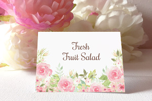 Watercolor Flowers table cards