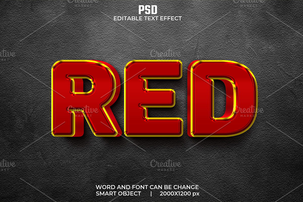 Red 3d Editable Psd Text Effect, a Layer Style Add-On by bdrobin