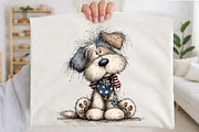 Whimsical Patriotic Dogs Clipart, an Animal Illustration by designcity5 (Thumbnail 5 of 5)