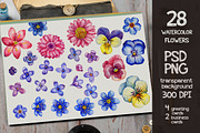 Spring Flowers Watercolor, a Graphic by ZiziMarket (Thumbnail 1 of 4)