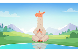 Yoga outdoor. Animals making yoga, an Animal Illustration by Onyx