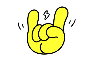 Rock. Hand sign. Gesture fingers., a Person Illustration by Foxys Graphic