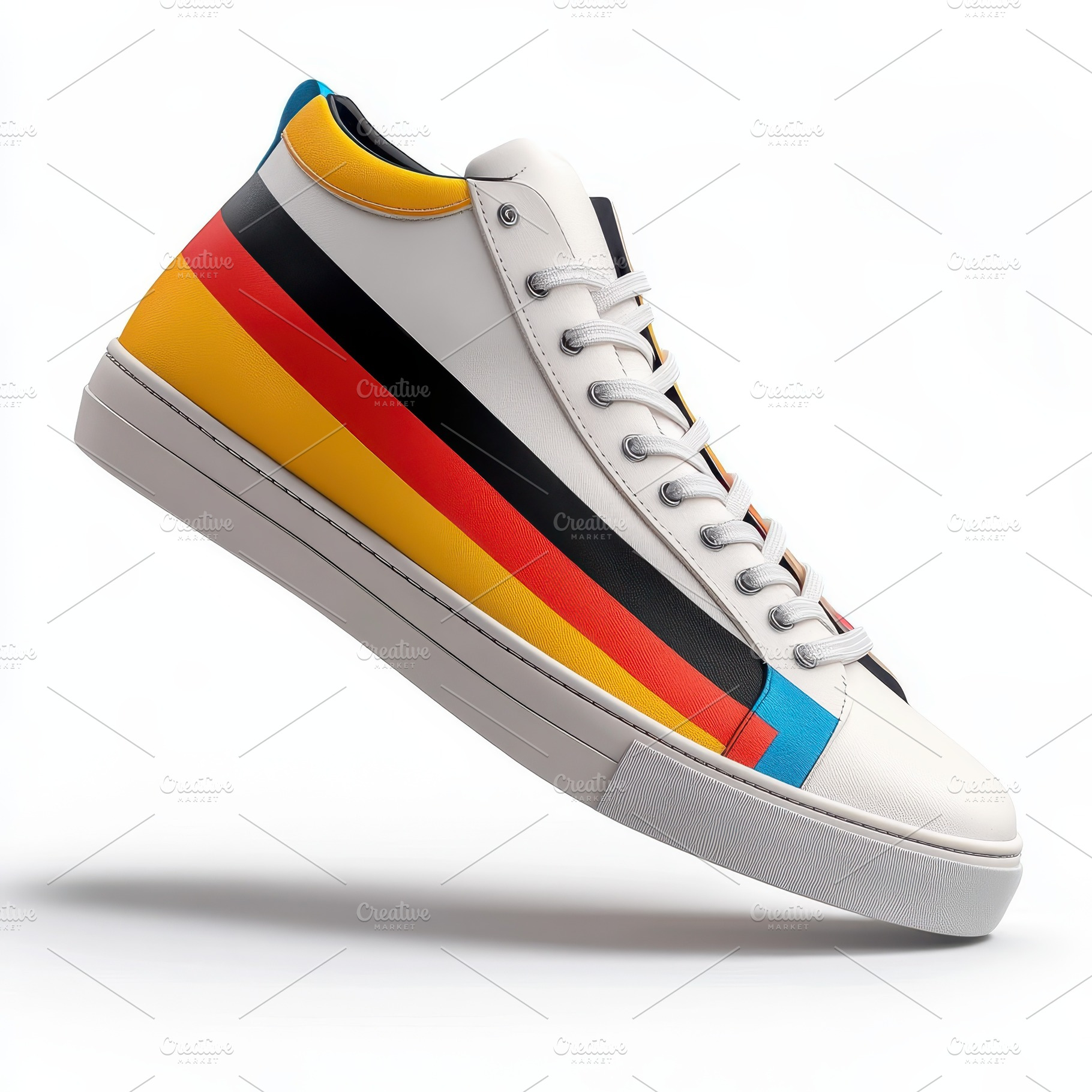 Stylish Colorful High Top Sneaker De, an Abstract Photo by Pixeness Studio