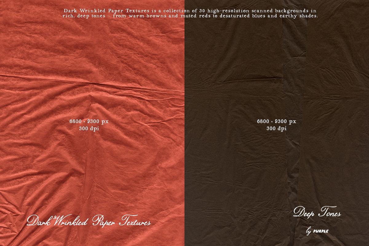 Dark Wrinkled Paper Textures, a Texture Graphic by Purple (Photo 6 of 16)
