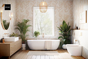 Bathroom Wallpaper Interior Mockup 5, a Household Mockup by Mocart (Thumbnail 3 of 5)