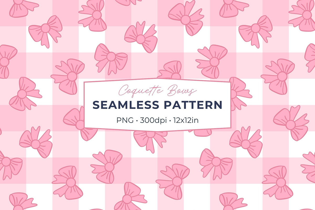 Pink Coquette Bow Seamless Pattern, a Pattern Graphic by Fern & Quill (Photo 1 of 6)