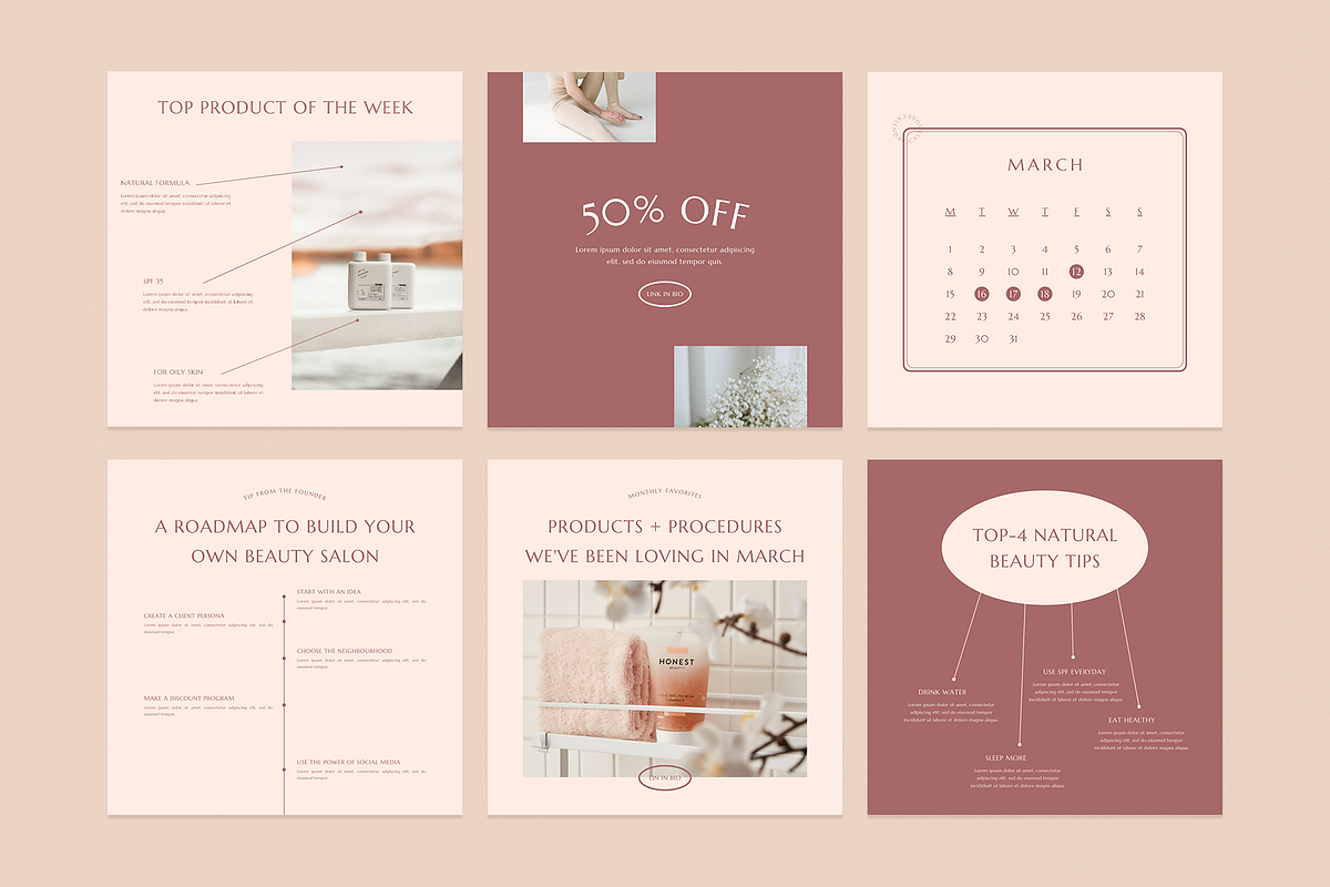 Beauty Social Media Bundle | 50% OFF, a Social Media Template by Ralony (Photo 8 of 20)
