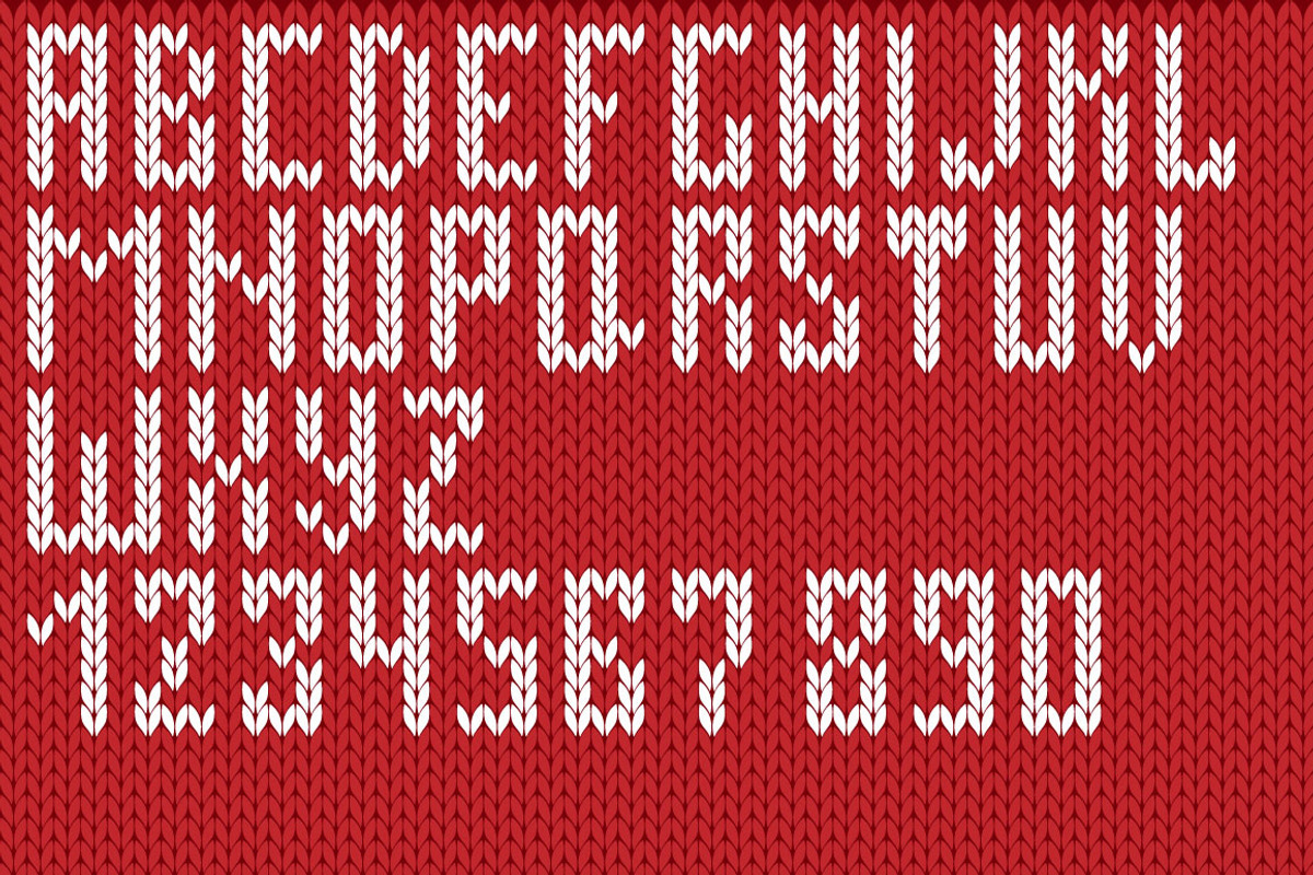 Сhristmas Knitted Font preview 2