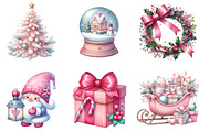Pink Christmas Winter Clipart, an Illustration by DreamArtGraphic (Thumbnail 6 of 6)
