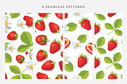 Vector set with delicious strawberri, a Background Graphic by natamastery (Thumbnail 3 of 4)