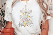 He is Risen Easter Floral Cross PNG, an Illustration by Libby Wishes (Thumbnail 3 of 6)