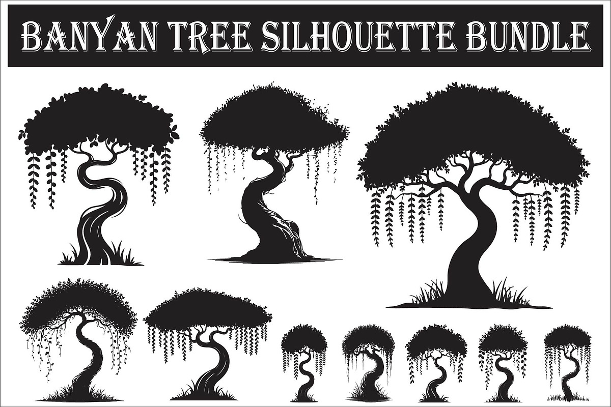 Banyan Tree Vector Illustration, an Illustration by Amazin_art (Photo 1 of 11)