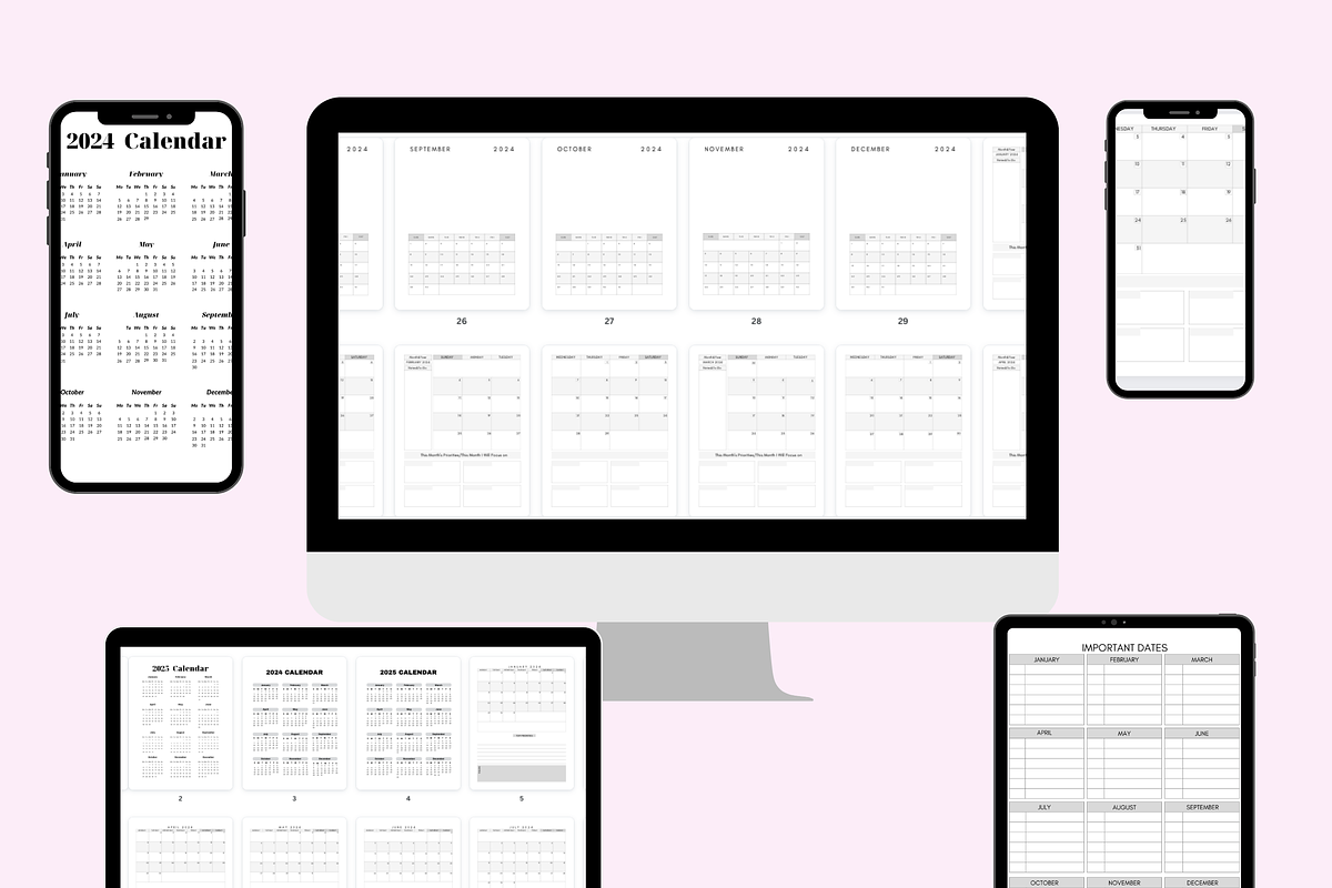 2024 Monthly Calendar Template, a Brochure Template by LA Design (Photo 7 of 9)