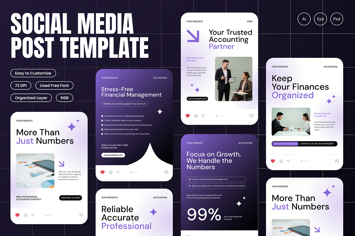 Accounting Services Instagram Post, a Social Media Template by Annora Studio (Photo 1 of 6)