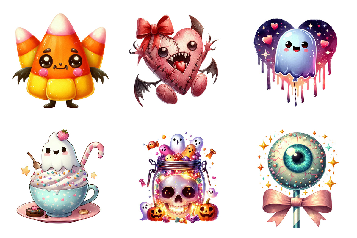 Watercolor Spooky Cute PNG, an Illustration by SinaCreation (Photo 3 of 7)