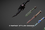 5 Fantasy Stylish Dagger -PBR-, an Object 3D Model by TFE Game Art (Thumbnail 1 of 16)