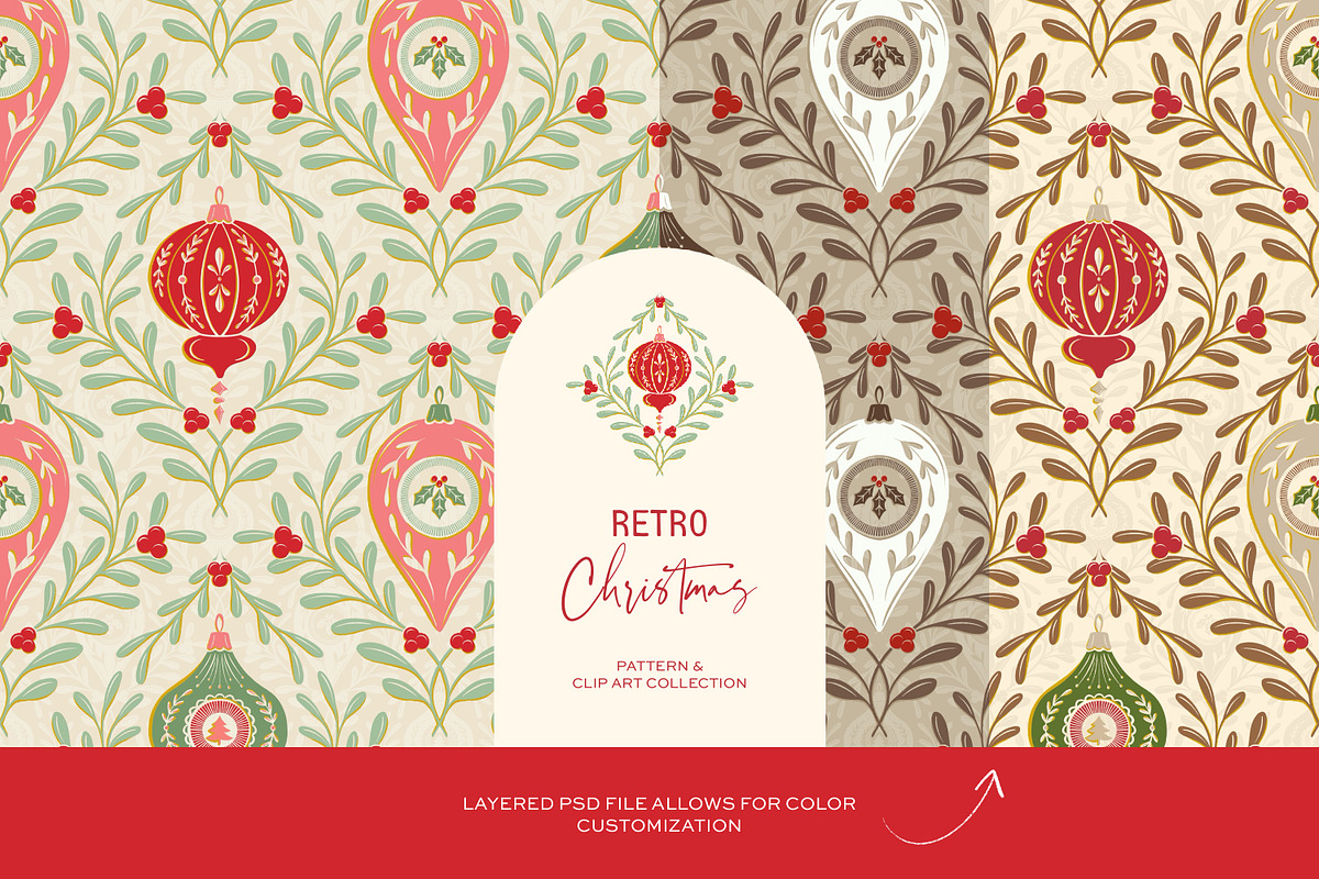 Retro Christmas Patterns & Clip Art, a Pattern Graphic by Eclectic Anthology (Photo 13 of 17)