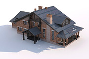 A Chalet house with a garage, an Architecture 3D Model by profdesign (Thumbnail 14 of 21)