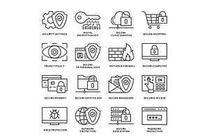 Internet security information protection icons