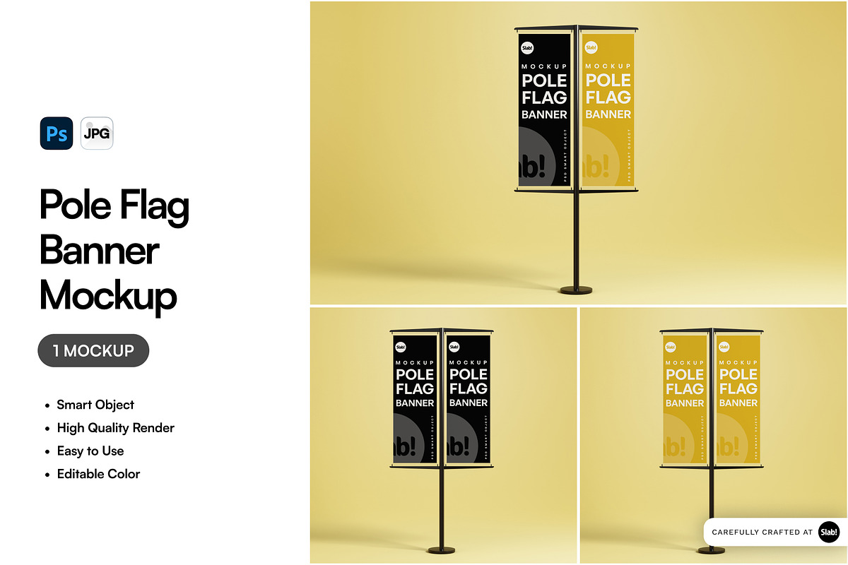 Pole Flag Banner 10ft Mockup, a Product Mockup by SLAB! Design
