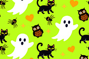 Ghosts and Cats Seamless Pattern, a Pattern Graphic by Sharon Schwalbe (Thumbnail 1 of 4)