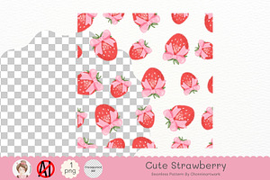 Coquette Strawberry Seamless Pattern