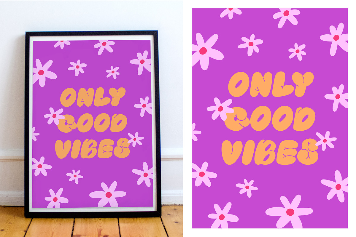 Cute floral poster, card designs set, a Decorative Illustration by Good Studio (Photo 4 of 6)