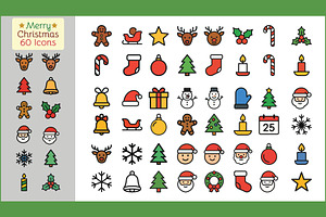 Christmas icons set, a Branding & Logo Template by Vectorium Studio
