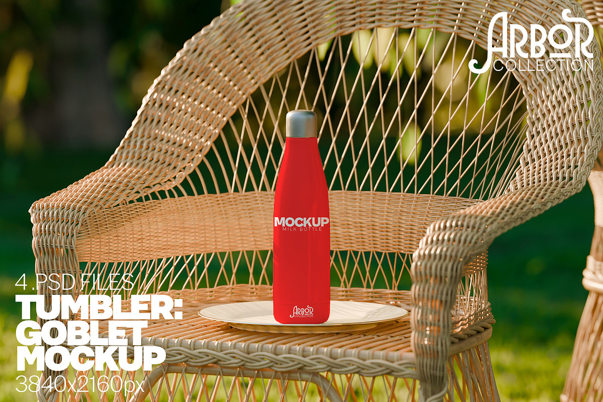 Milk Bottle Tumbler Mockup Arbor, a Cups & Container Mockup by Banana Mockups (Photo 1 of 6)