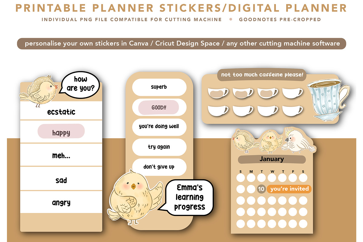 back to school PNG planner stickers, a Design Template by hanacrochetdesign (Photo 11 of 11)