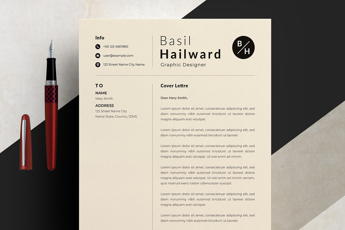 Clean Resume Template with References preview 3