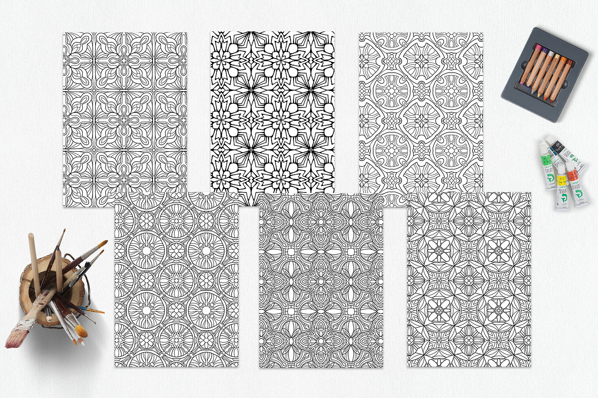 Patterns for coloring PDF,JPG vol-01, a Brochure Template by dnapslvsk (Photo 3 of 6)