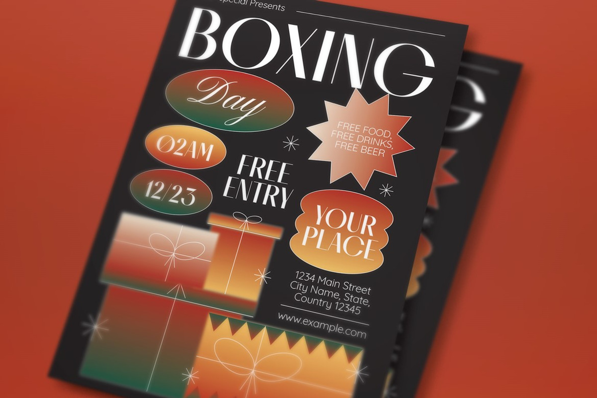 Black White Boxing Day Flyer Set, a Flyer Template by graphicook (Photo 4 of 6)