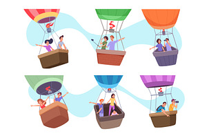 Air balloon ride. People enjoy the, a Sport Illustration by Onyx