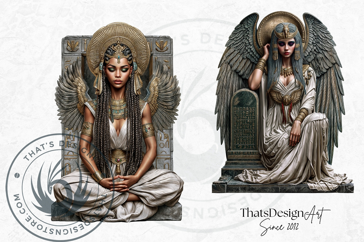Isis Egyptian goddess clipart set, a Person Illustration by ThatsDesignArt (Photo 5 of 10)