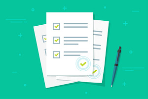 Document Survey Exam Form Vector Set