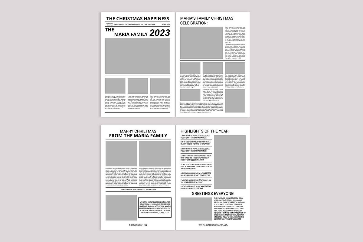 Christmas Family Newsletter, a Brochure Template by ROJI CREATOR (Photo 7 of 7)