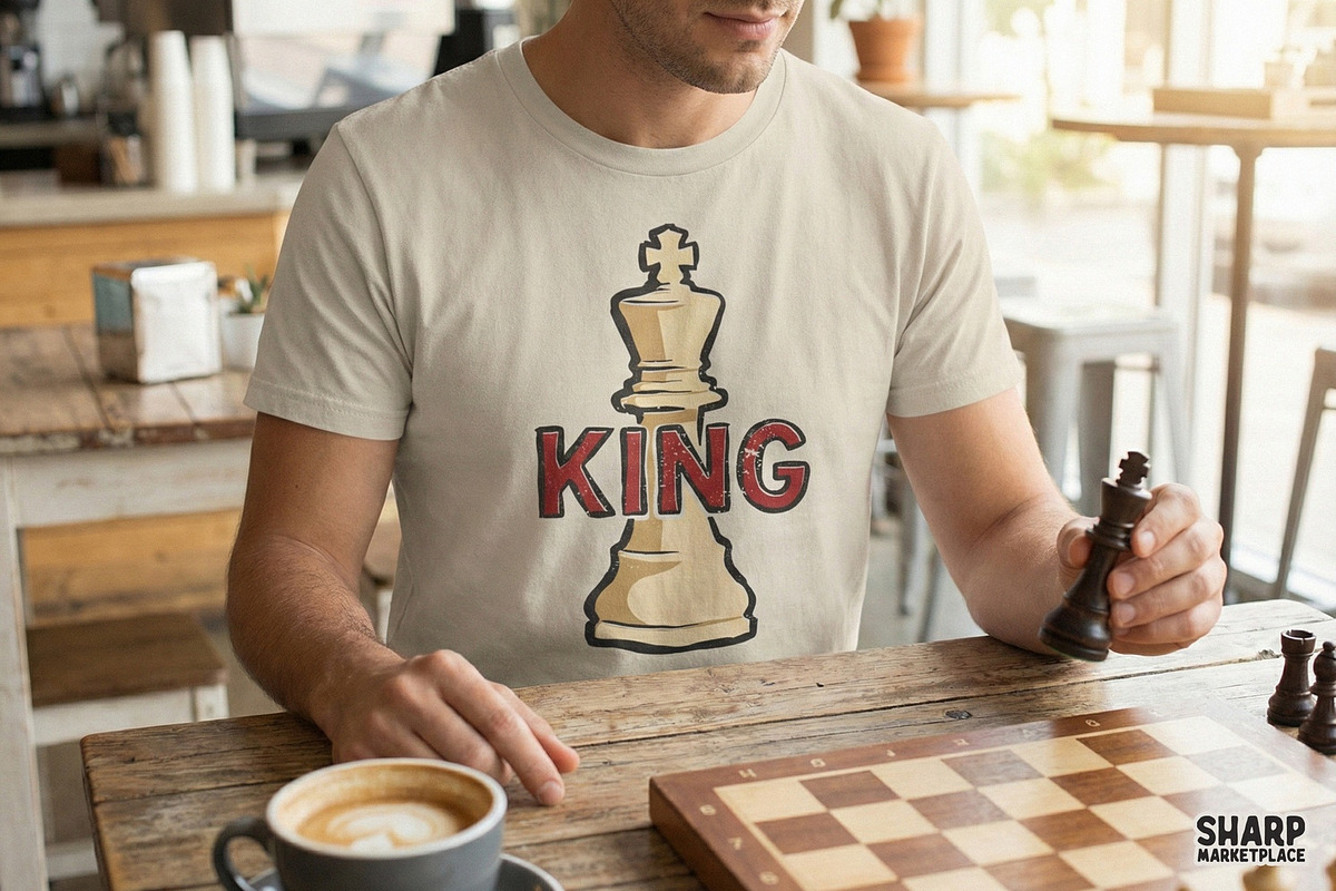 King PNG, Chess King T-Shirt, an Illustration by SharpMarketplace (Photo 4 of 4)
