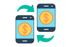 Money Transaction Flat Icon, a Duotone Icon by Pexelpy