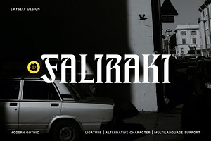 ED Faliraki Typeface, a Blackletter Font by Emyself Design