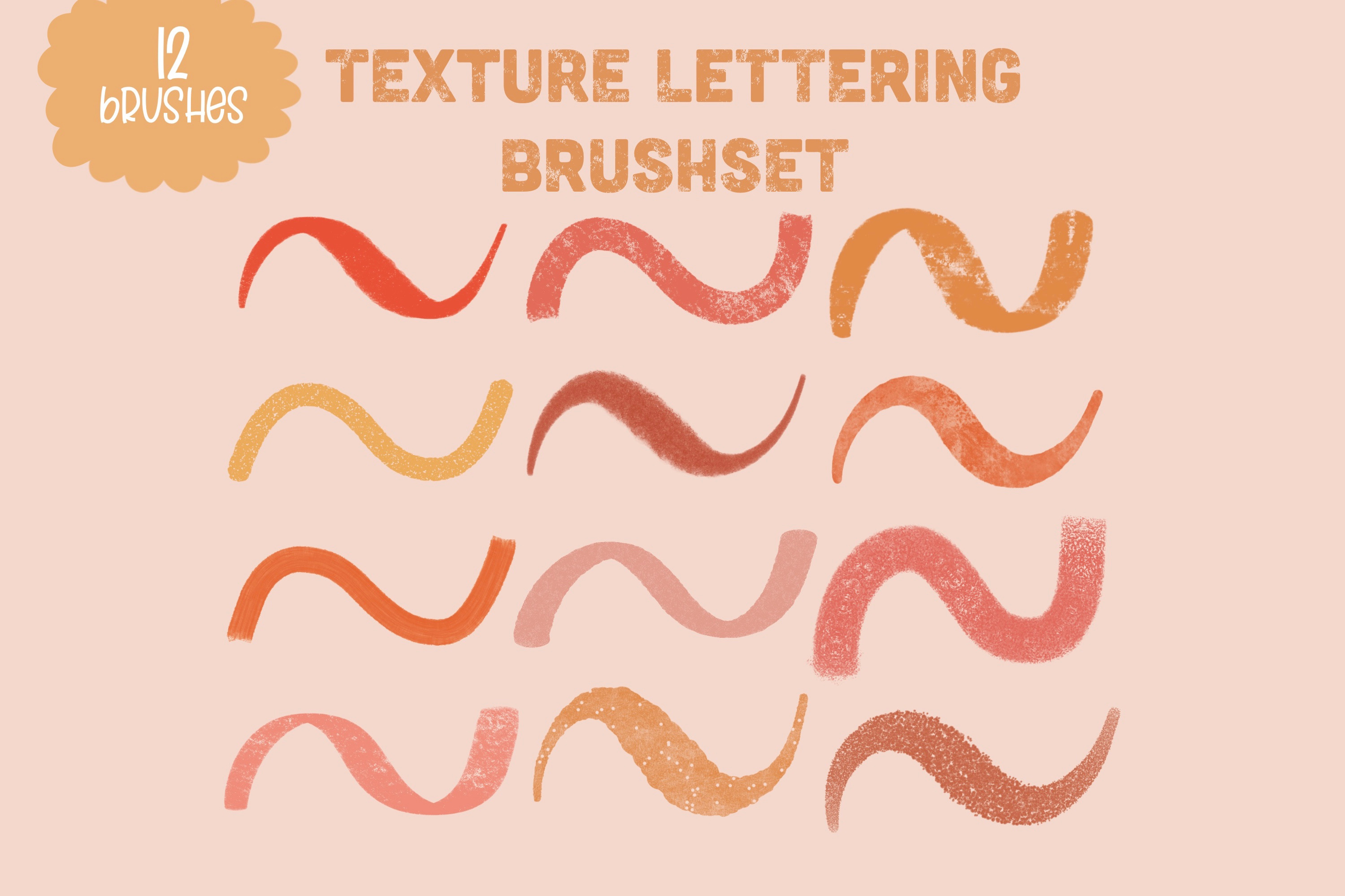 Procreate Texture Lettering Brushes, a Brush Add-On by The Creative Bix