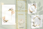 Peony Frames, Floral frame clipart, an Object Illustration by MajorArtTm (Thumbnail 1 of 6)