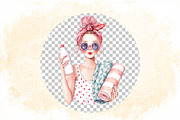 Watercolor Girly Summer Clipart, an Illustration by SVGArt (Thumbnail 7 of 9)