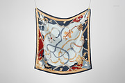 85x85cm Silk Scarf Mockup Set, a Mask Mockup by creatsy5 (Thumbnail 5 of 7)