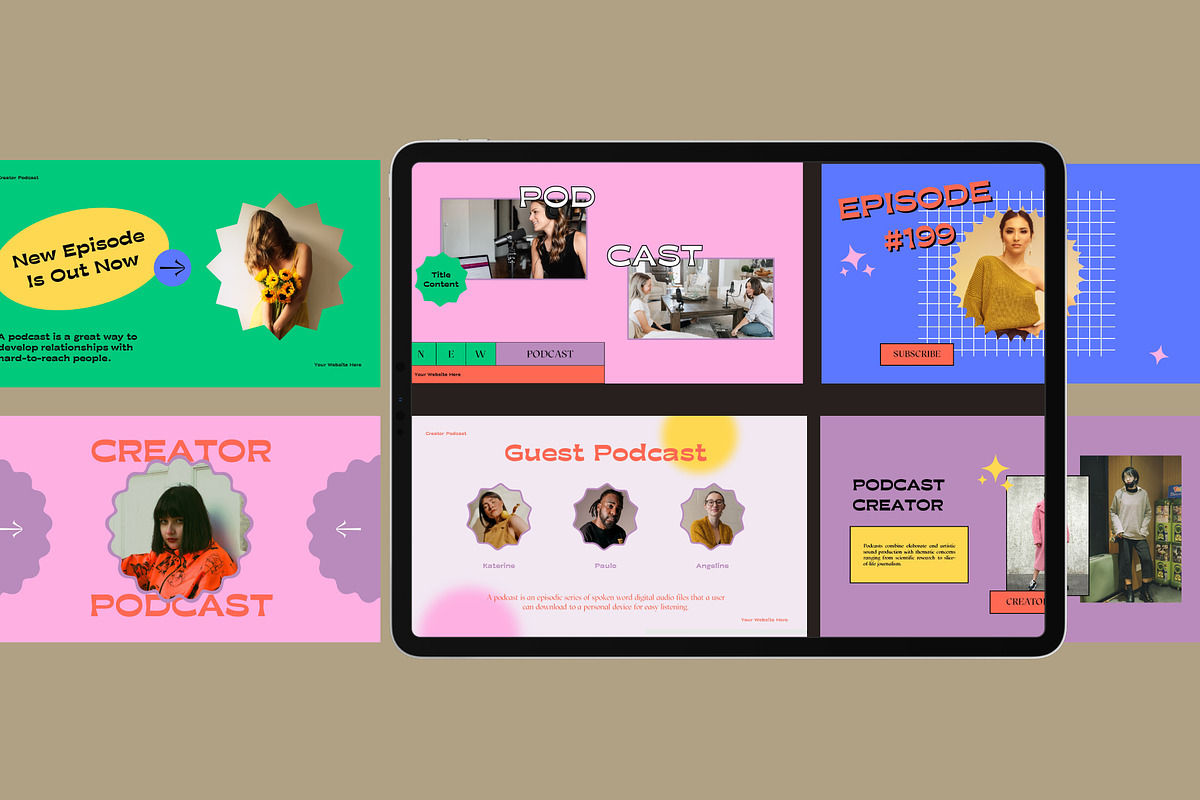 Podcast Bundle Presentation Pack, a Presentation Template by Rocket Template (Photo 7 of 13)